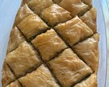 A picture of step 2 of Baklava with Pistachios.
