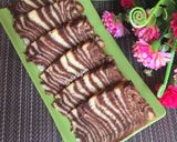 Foto langkah ke 6 dari resep Egg White Zebra Cake aka Kue Zebra Putih Telur.