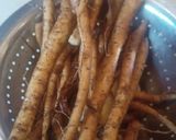 A picture of step 1 of Gujrat special Garmar pickle (Coleus Roots pickle).