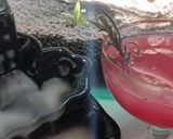 A picture of step 4 of Smoked Rosemary Grapefruit/Pomegranate/Orange/Lemon Mocktail.