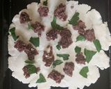 A picture of step 3 of PIZZA packed with Japan’s rich umami… Miso, sweet red bean paste, kombu, and cherry leaves.