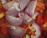 A picture of step 1 of Egg Paratha Salad Roll.