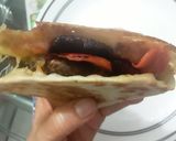 Foto del paso 10 de la receta: 🌮🌯Rapidita o Wrap con hamburguesa de Atún, remolachas y zanahorias salteadas tocineta y queso!!!