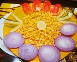 A picture of step 4 of Boiled corn potatoes cheese chat.