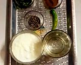 A picture of step 1 of Mint masala chaas.