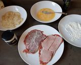Foto del paso 2 de la receta Cachopo rápido con crema de queso y jamón