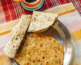 A picture of step 4 of GREEN GARLIC PARATHA (Sindhi style Hara lahsun paratha).