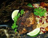 A picture of step 17 of Mike's Jerk Chicken - Spicy Beans/Rice & Fried Plantains.