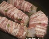 A picture of step 2 of Bacon wrapped cod.