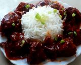 A picture of step 6 of Schezwan chicken.