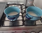 A picture of step 1 of Flan (Baked Custard) in a Water Bath.