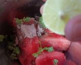 A picture of step 1 of Watermelon Sattu.