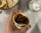 A picture of step 3 of Roti cone chaat.