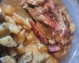 A picture of step 10 of Young Goat Leg with Potatoes, Onions and Gravy.