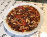 Une image de l'étape 16 de Haricots bicolores au chorizo,lard et poivrons grillés.