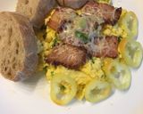 Krémes tojásrántotta (sült császárszalonnával) recept fázis 6 fotója