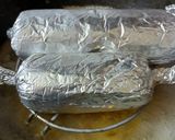 A picture of step 3 of Chinese chicken Salami.