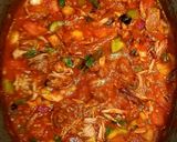 A picture of step 1 of Mike's Meaty Mexican Marinara Sauce.