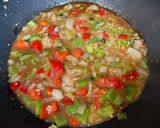 A picture of step 5 of Kung Pao Shrimp.