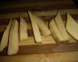 A picture of step 1 of Sweet potato wrapped in bacon#kidsfavouritedish#Appetizzer.
