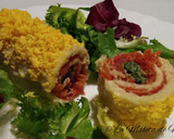 Foto del paso 7 de la receta: Rollitos de pan de molde con jamón serrano y tortilla de espinacas