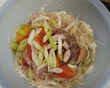 Foto langkah ke 3 dari resep Pepes Ayam Jamur Tahu.