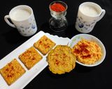 A picture of step 4 of Achari cheese spread.