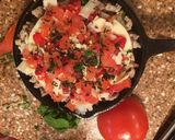 A picture of step 11 of Skillet Meat lovers Pizza for one.