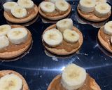 A picture of step 2 of Banoffee bites.