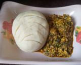 A picture of step 9 of Pounded Yam and Egusi Soup with Bitterleaf.