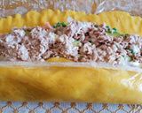 A picture of step 3 of Causa Rellena with Tuna Chunks.