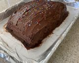 A picture of step 11 of Birthday Cake - Layered Chocolate/Sugar Cake.