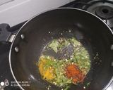 A picture of step 2 of UP style Dahi wali Arbi Spicy Arbi in yogurt curry.