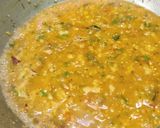 A picture of step 4 of South Indian Pongal, Brinjal sabji dhania chutney.