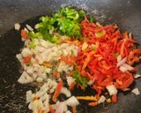 A picture of step 2 of Crispy Bread Mix Veg Gold Coins - Indian Taste Continental Starter Bites - Shallow Fry Tawa Recipe.