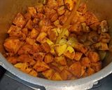 A picture of step 3 of Gujarati Style Potato Sabzi Rasawala batata nu shaak.