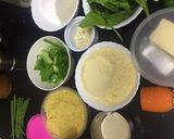 A picture of step 1 of Spinach Cheela wraps.