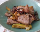 Foto del paso 5 de la receta: Atún marinado con verduras -en sartén-