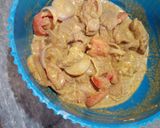 A picture of step 3 of Beef haleem with boil rice.