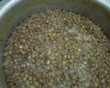 A picture of step 1 of Spicy lentils (kamande)in milk and cinnamon raisins chapati.