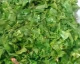 A picture of step 2 of Chaulai k saag /amaranth leaves sabzi.