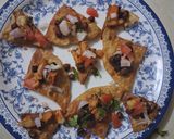 A picture of step 7 of Tortilla papdi chaat.
