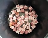 A picture of step 1 of Pork Speck Takikomi Gohan.