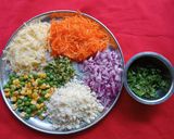 A picture of step 1 of Mixed vegetable Paneer and Semolina Appam.