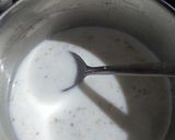 A picture of step 3 of Walnut phirni in chocolate square.