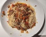 A picture of step 7 of Vegan Bolognese.