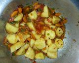 A picture of step 3 of Chapati and potato stew#4weekchallengecontest.