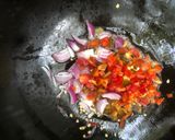 A picture of step 3 of White fried rice.