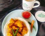 A picture of step 1 of Sindhi onion pakoda monsoon special.