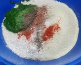 A picture of step 2 of Spinach Oats Uttapam with Coconut chutney and Beetroot Dip.